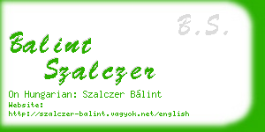 balint szalczer business card